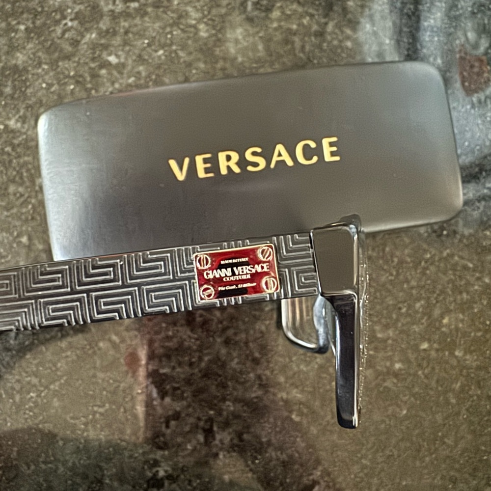 Versace Black Patterned Sunglasses With Case - image 2